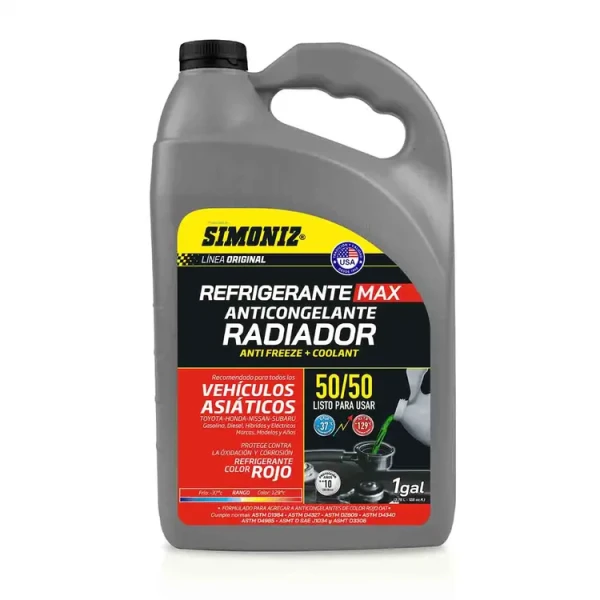 Refrigerante Max Antifrezze + Coolant 50/50 Red - Simoniz